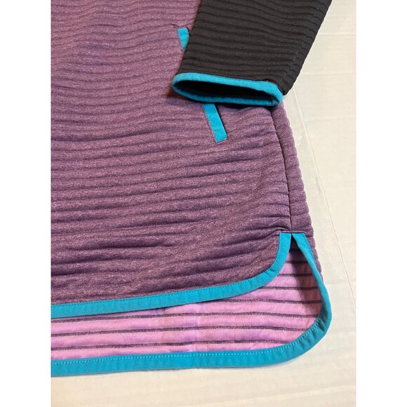 L.L.Bean Womens Airlight Knit Asymmetrical Quarter-Zip Tunic M petite Colorblock - Picture 7 of 12